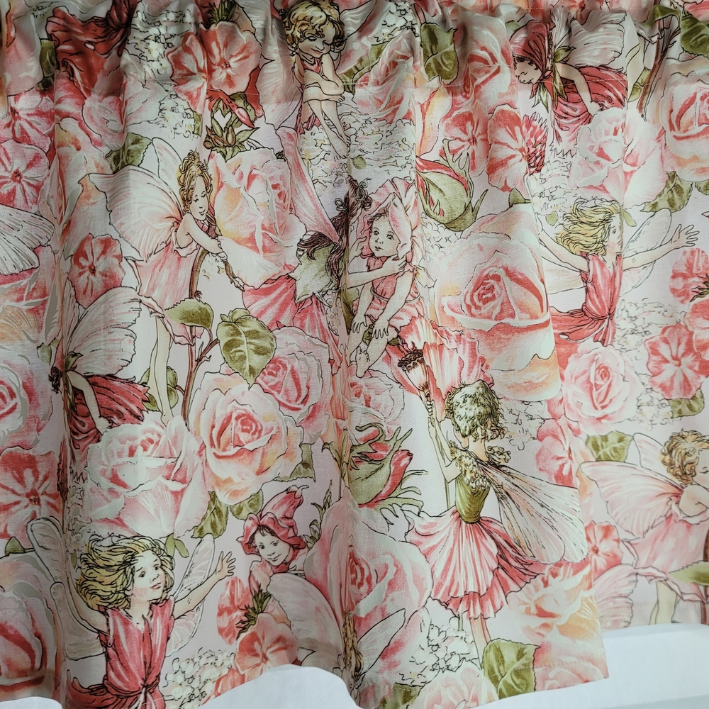 Floral Fairy Print Window Valance 100% Cotton